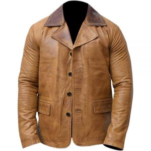 [해외]Gava Mens Red Dead Arthur Morgan Tan Brown Leather Coat Redemption 2 Jacket, Leather Blazer for Men