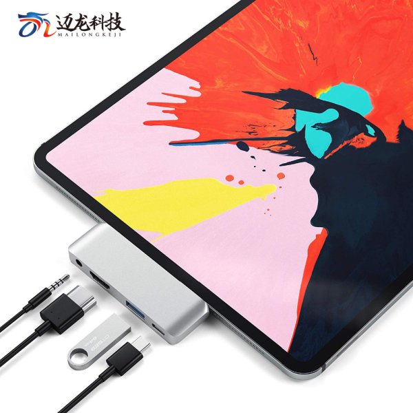USB iPad pro hub hdmi 3.5usb pd type c