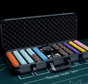 [해외]텍사스홀덤 칩 세트  가방 카지노 바카라 게임 코인 -400칩플러스두꺼운상자고무매트