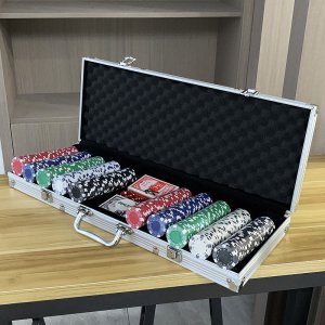 [해외]보드룸 칩세트 카지노 카드게임 토큰 칩 보드 게임  -3. 200매칩+실버칩박스