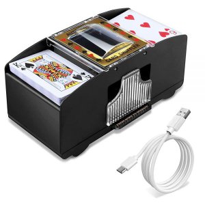 [해외]Diolusus 자동 카드 셔플러 전자 카지노 포커 셔플링 머신 덱 배터리 2개 USB 라인 포함 홈 파티용