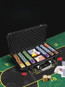 [해외]텍사스 포커칩 세트 마작 체스 카드 게임 테이블 매 -300 칩셋  무료 믹스 앤 매치 노트