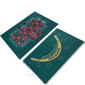 [해외]테이블 홀덤 보드 펍 매트 블랙잭 포커 게임-F.양면60x90cm룰렛+21포인트