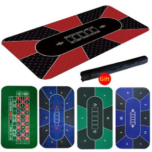 [해외]카지노 칩 1.2x0.6m 홀덤 텍사스 포커 매트 블랙 잭 바카라 주사위 내구성 좋은 고무 홈 게임 데스크 패드
