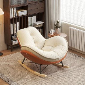 [해외]에그체어 소파 체어 안락 의자 디자인 캐주얼 계란의-그린보텀+베이지화이트빌벳(대형모델)
