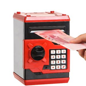 [해외]가정용 디지털 예금 소형금고 저금통 선물-자동문의 충전식 버전 - 분홍색은 무료로 돈을 절약합